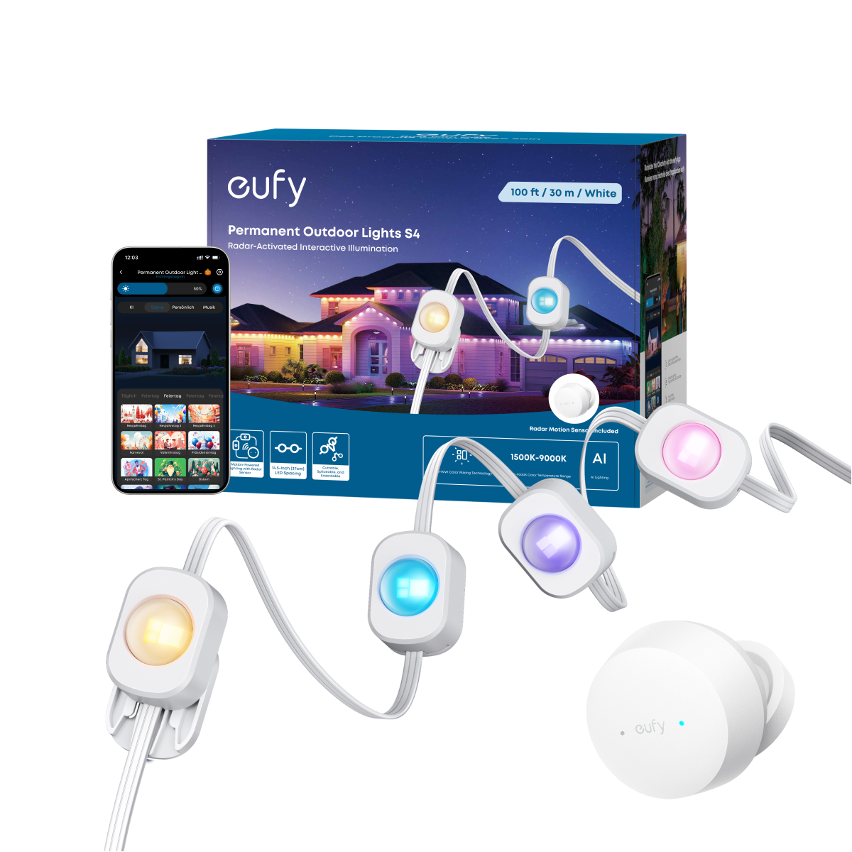 eufy Festinstallierte Outdoor‑Lichterkette S4