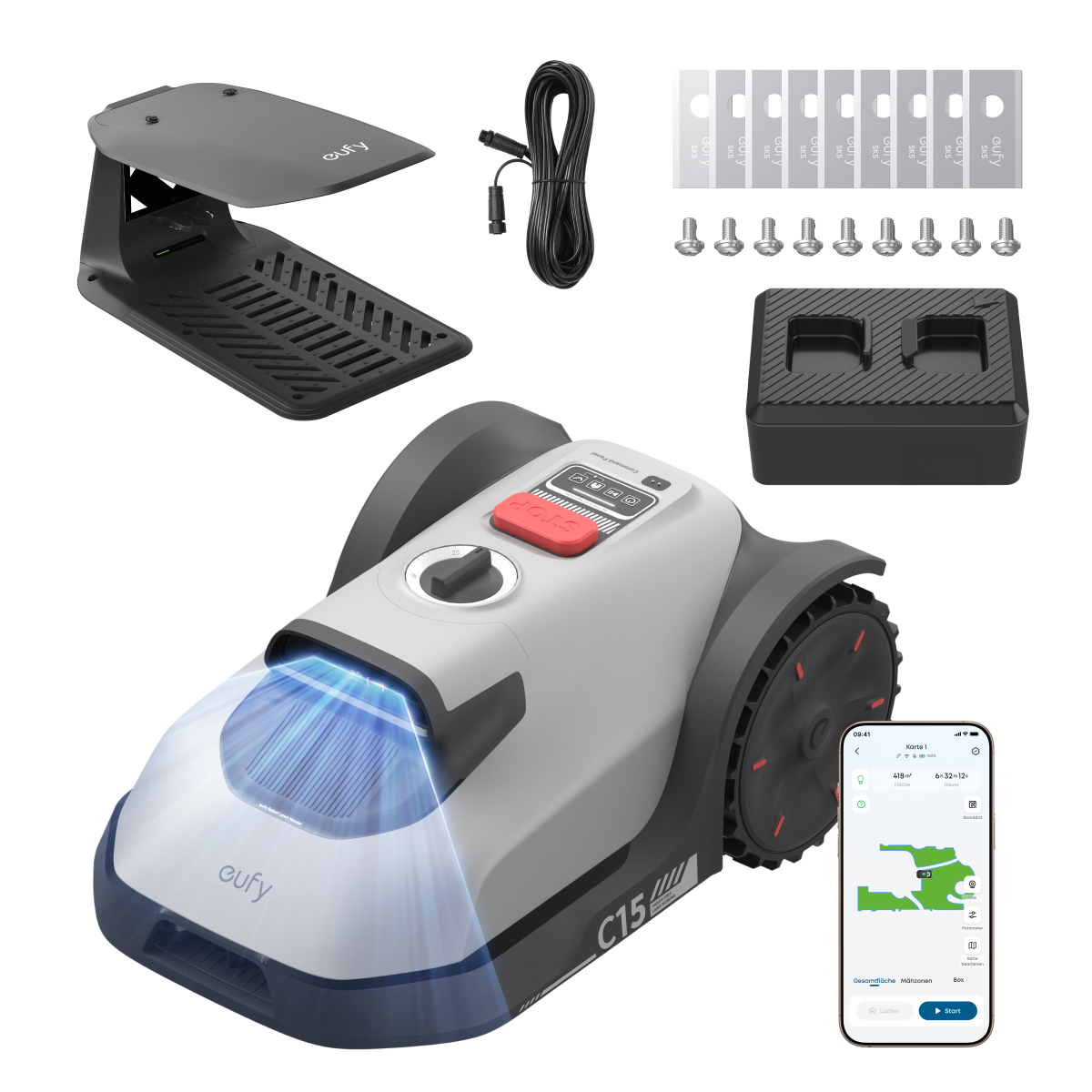 eufy Mähroboter C15 Standard mit Garage Deluxe bundle