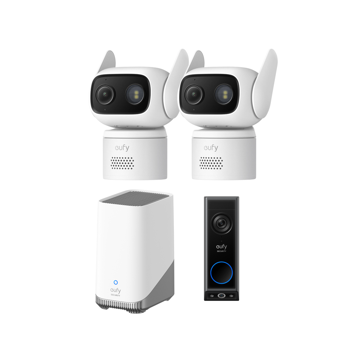 eufy Überwachungskamera C31 (2er-Pack), Türklingel mit Kamera E340 und HomeBase™ 3