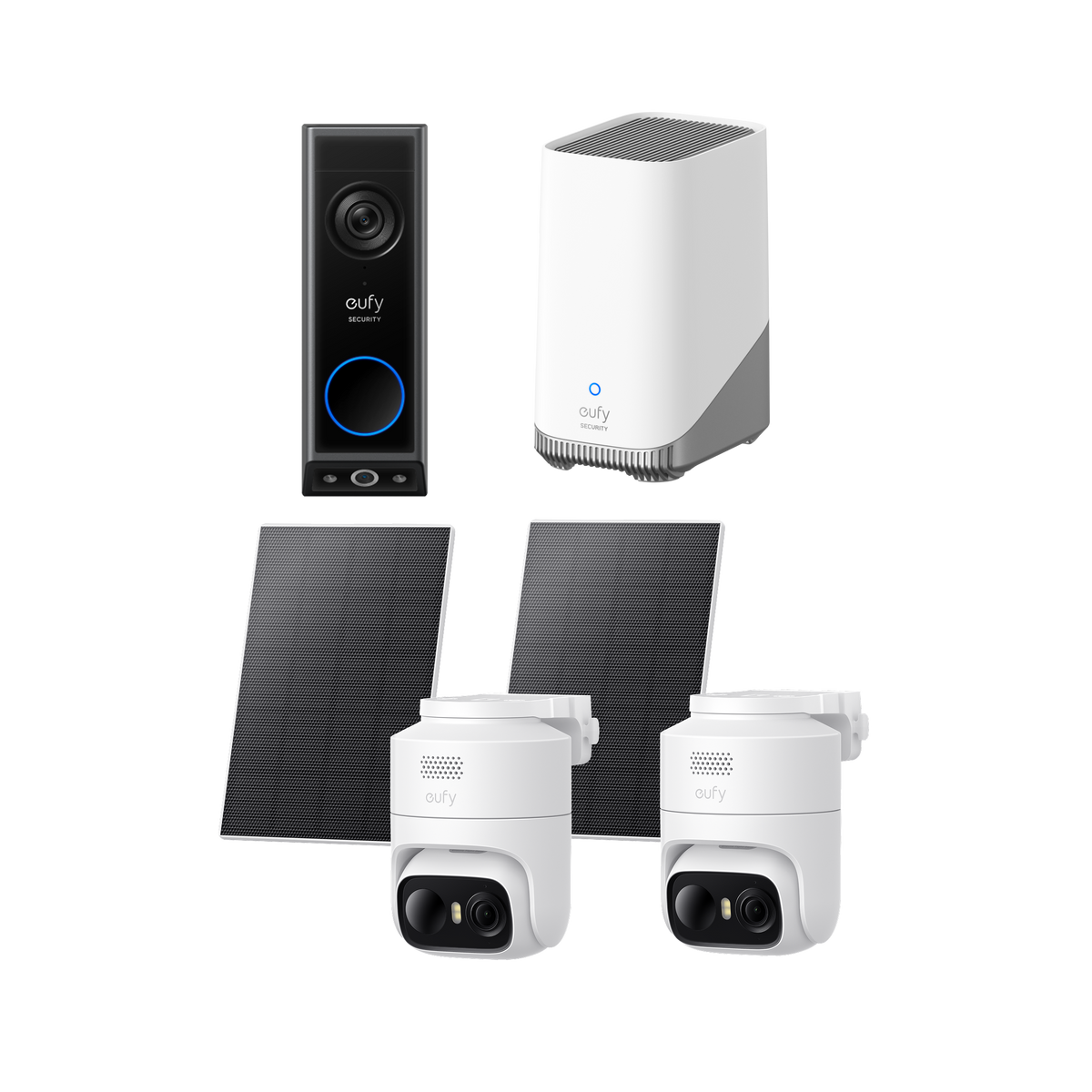 eufy Security eufyCam C37 (2er-Pack), Türklingel mit Kamera E340 und HomeBase™ 3