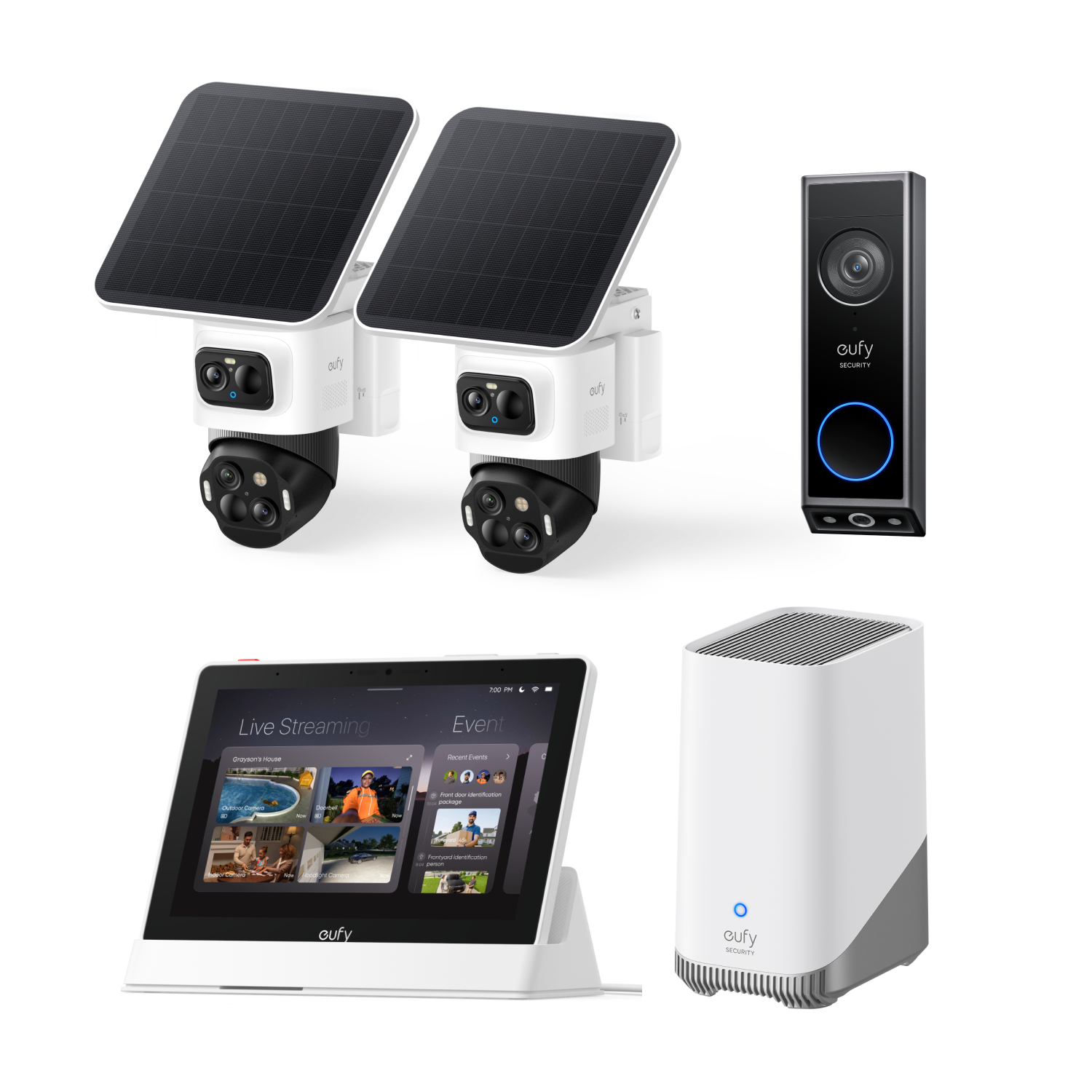 eufyCam S4 2-Kamera-Set + HomeBase™ 3, Türklingel E340 & Smart Display