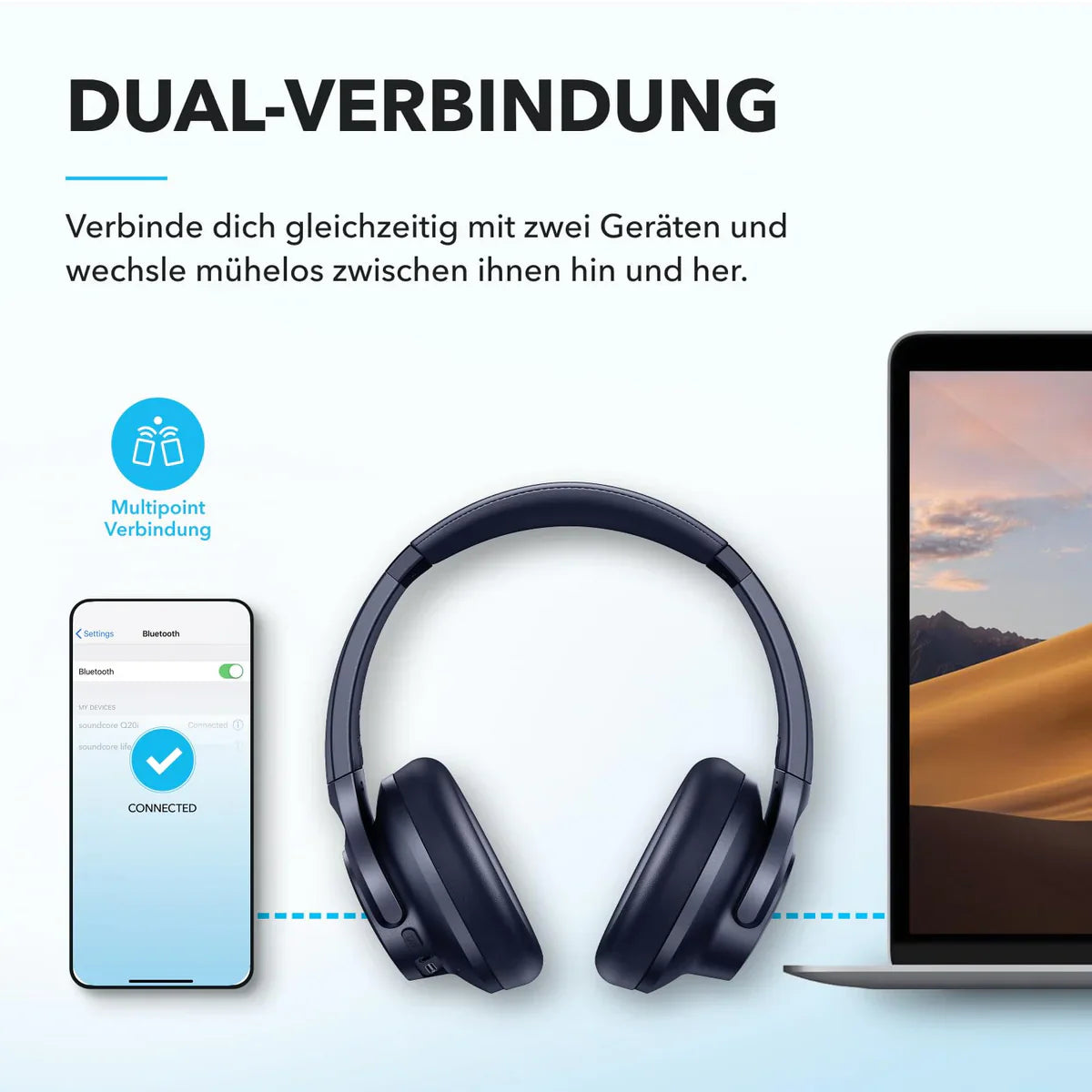 Q20i | Kopfhörer mit Hybrid Active Noise Cancelling