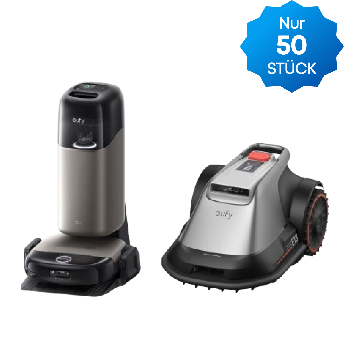 eufy Mähroboter E18 und eufy Saug- und Wischroboter HydroJet S2